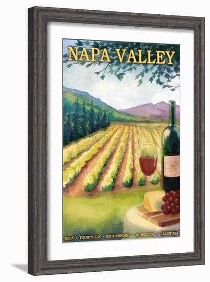 Napa Valley, California Wine Country-Lantern Press-Framed Art Print