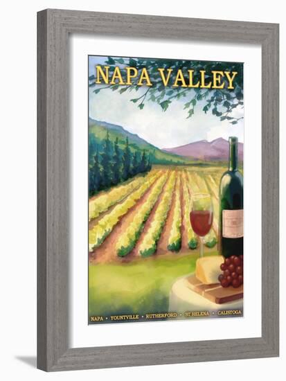 Napa Valley, California Wine Country-Lantern Press-Framed Art Print