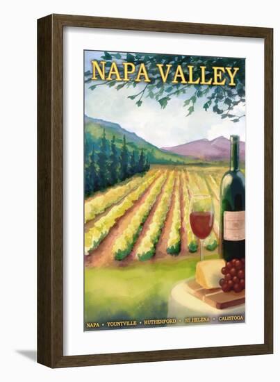 Napa Valley, California Wine Country-Lantern Press-Framed Art Print