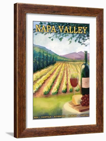 Napa Valley, California Wine Country-Lantern Press-Framed Art Print