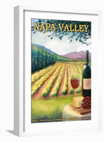 Napa Valley, California Wine Country-Lantern Press-Framed Art Print