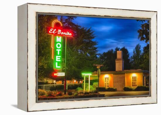 Napa Valley Motel Neon Sign-George Oze-Framed Premier Image Canvas