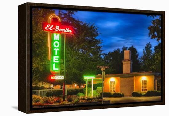Napa Valley Motel Neon Sign-George Oze-Framed Premier Image Canvas