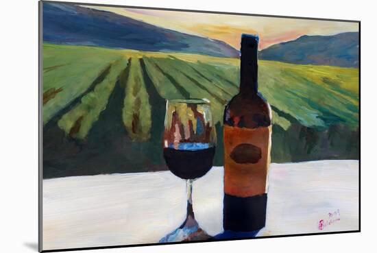 Napa Valley Wine Bottle with Red Wine-Markus Bleichner-Mounted Art Print