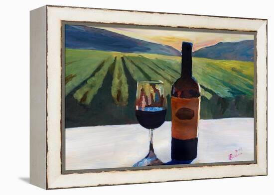 Napa Valley Wine Bottle with Red Wine-Markus Bleichner-Framed Stretched Canvas