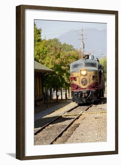 Napa Valley Wine Train in Train Station, California, USA-Cindy Miller Hopkins-Framed Photographic Print