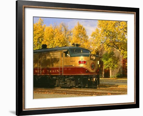 Napa Valley Wine Train Rolls through Rutherford, California, USA-John Alves-Framed Photographic Print