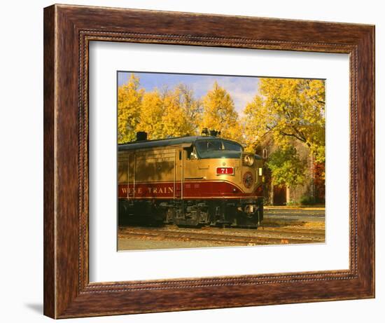 Napa Valley Wine Train Rolls through Rutherford, California, USA-John Alves-Framed Photographic Print