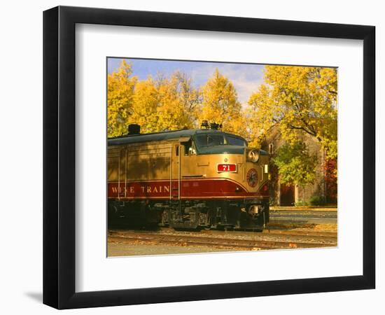 Napa Valley Wine Train Rolls through Rutherford, California, USA-John Alves-Framed Photographic Print