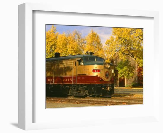 Napa Valley Wine Train Rolls through Rutherford, California, USA-John Alves-Framed Photographic Print