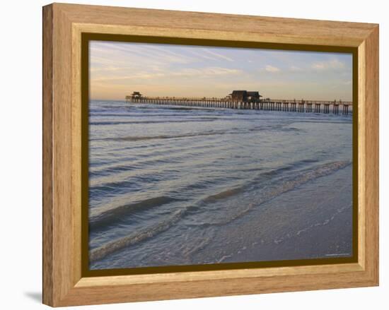 Naples Beach and Pier, Naples, Florida, USA-Fraser Hall-Framed Premier Image Canvas