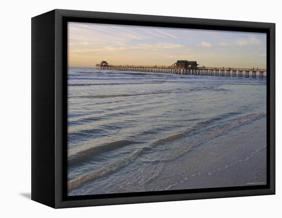 Naples Beach and Pier, Naples, Florida, USA-Fraser Hall-Framed Premier Image Canvas