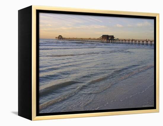 Naples Beach and Pier, Naples, Florida, USA-Fraser Hall-Framed Premier Image Canvas