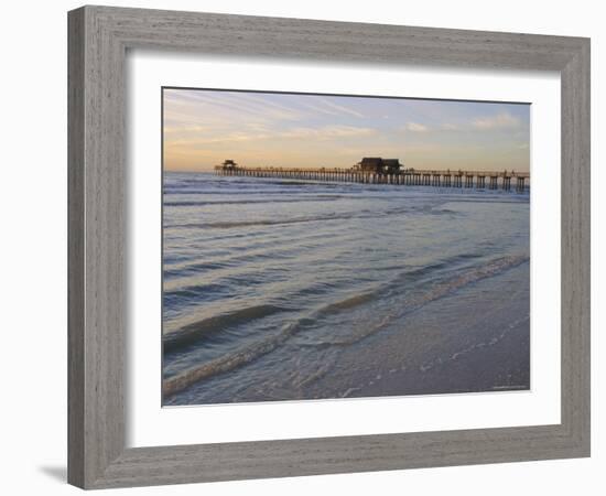 Naples Beach and Pier, Naples, Florida, USA-Fraser Hall-Framed Photographic Print