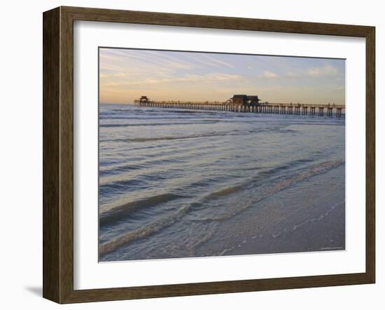 Naples Beach and Pier, Naples, Florida, USA-Fraser Hall-Framed Photographic Print