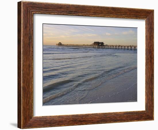 Naples Beach and Pier, Naples, Florida, USA-Fraser Hall-Framed Photographic Print