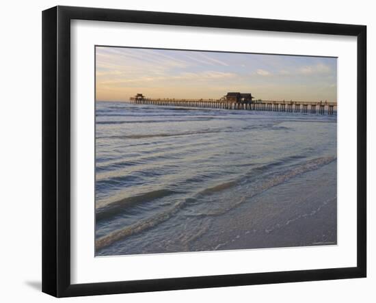 Naples Beach and Pier, Naples, Florida, USA-Fraser Hall-Framed Photographic Print