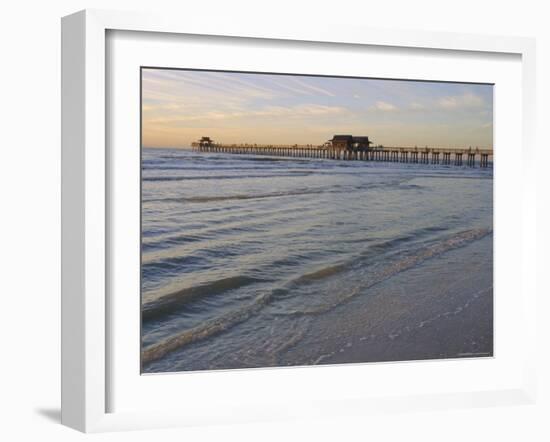 Naples Beach and Pier, Naples, Florida, USA-Fraser Hall-Framed Photographic Print