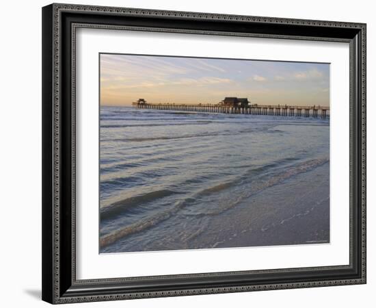 Naples Beach and Pier, Naples, Florida, USA-Fraser Hall-Framed Photographic Print