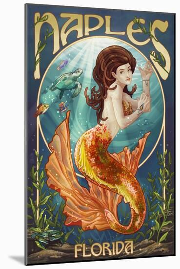 Naples, Florida - Mermaid-Lantern Press-Mounted Art Print