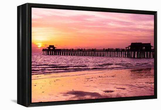 Naples Florida Pier at Sunset-Philippe Hugonnard-Framed Premier Image Canvas