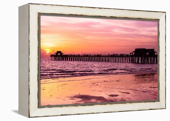 Naples Florida Pier at Sunset-Philippe Hugonnard-Framed Premier Image Canvas