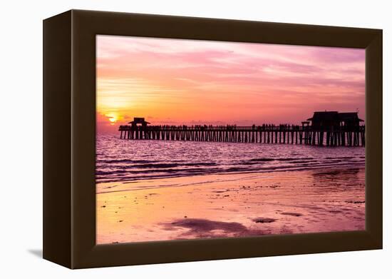 Naples Florida Pier at Sunset-Philippe Hugonnard-Framed Premier Image Canvas