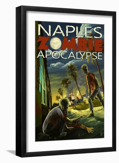 Naples, Florida - Zombie Apocalypse-Lantern Press-Framed Art Print