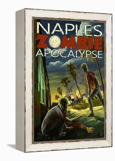 Naples, Florida - Zombie Apocalypse-Lantern Press-Framed Stretched Canvas