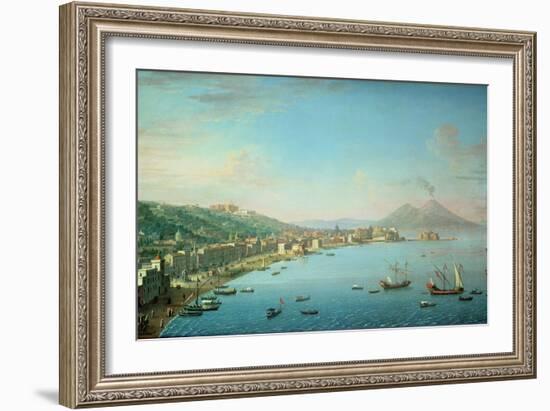 Naples from the Bay, with Mt. Vesuvius in the Background-Antonio Joli-Framed Giclee Print