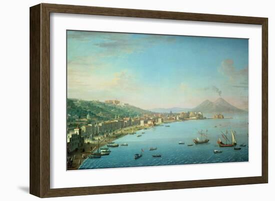 Naples from the Bay, with Mt. Vesuvius in the Background-Antonio Joli-Framed Giclee Print