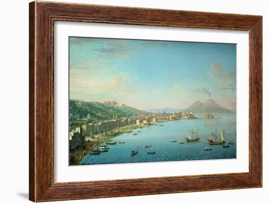 Naples from the Bay, with Mt. Vesuvius in the Background-Antonio Joli-Framed Giclee Print