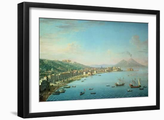 Naples from the Bay, with Mt. Vesuvius in the Background-Antonio Joli-Framed Giclee Print