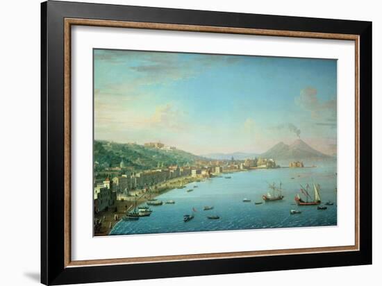 Naples from the Bay, with Mt. Vesuvius in the Background-Antonio Joli-Framed Giclee Print