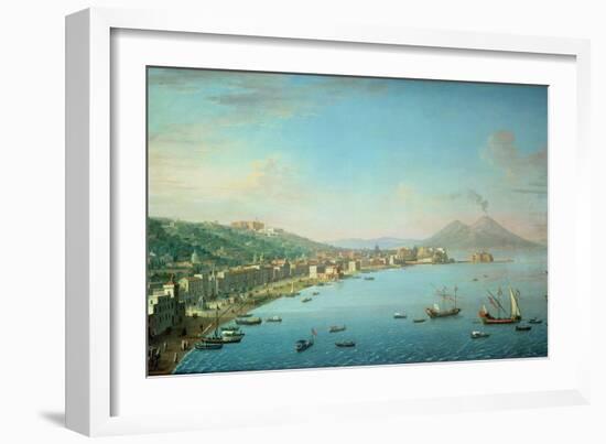 Naples from the Bay, with Mt. Vesuvius in the Background-Antonio Joli-Framed Giclee Print