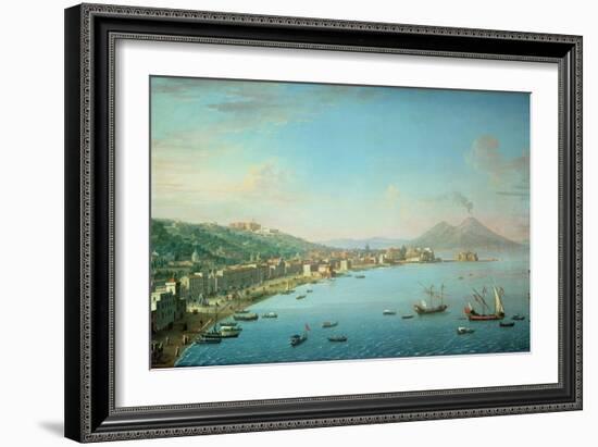 Naples from the Bay, with Mt. Vesuvius in the Background-Antonio Joli-Framed Giclee Print