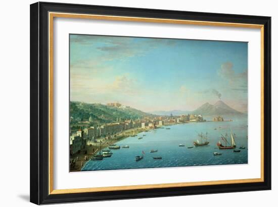 Naples from the Bay, with Mt. Vesuvius in the Background-Antonio Joli-Framed Giclee Print