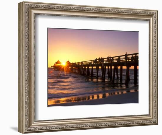 Naples Pier Sunset, Naples, Florida, USA-Rob Tilley-Framed Photographic Print