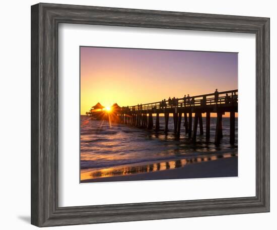 Naples Pier Sunset, Naples, Florida, USA-Rob Tilley-Framed Photographic Print