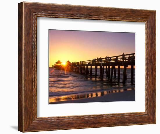 Naples Pier Sunset, Naples, Florida, USA-Rob Tilley-Framed Photographic Print