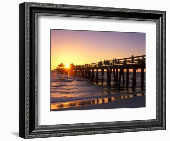 Naples Pier Sunset, Naples, Florida, USA-Rob Tilley-Framed Photographic Print