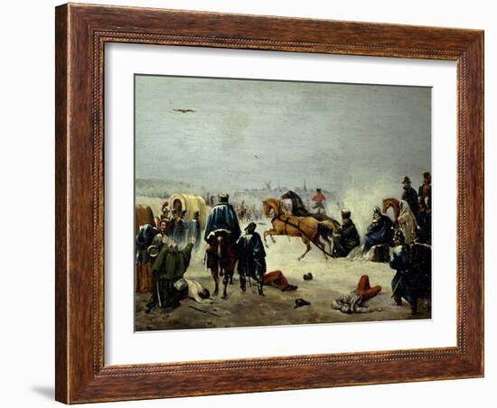 Napolean's Retreat from Russia, November 26, 1812, Napoleonic Wars, Russia-null-Framed Giclee Print