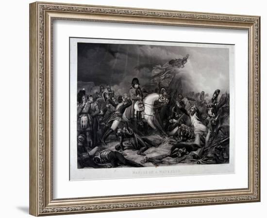 Napoleon (1769-1821) at the Battle of Waterloo, 1815-Charles Auguste Steuben-Framed Giclee Print