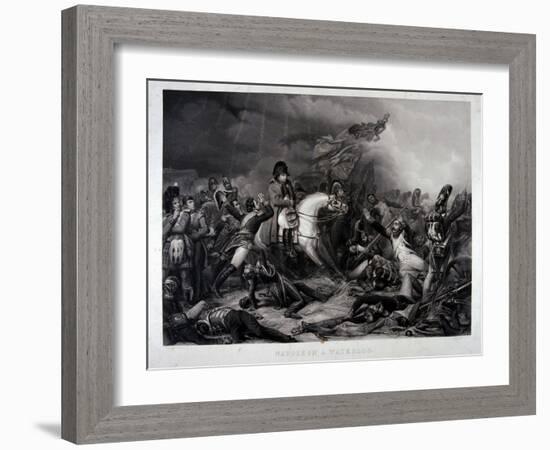 Napoleon (1769-1821) at the Battle of Waterloo, 1815-Charles Auguste Steuben-Framed Giclee Print