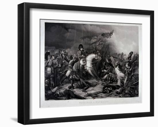 Napoleon (1769-1821) at the Battle of Waterloo, 1815-Charles Auguste Steuben-Framed Giclee Print