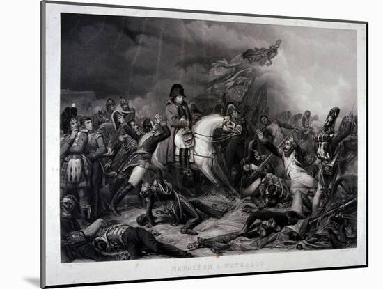 Napoleon (1769-1821) at the Battle of Waterloo, 1815-Charles Auguste Steuben-Mounted Giclee Print