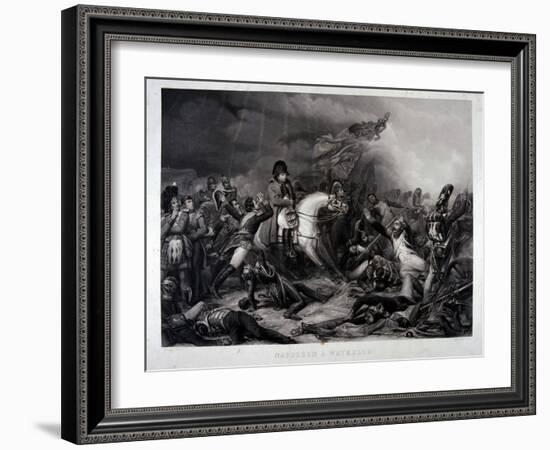 Napoleon (1769-1821) at the Battle of Waterloo, 1815-Charles Auguste Steuben-Framed Giclee Print