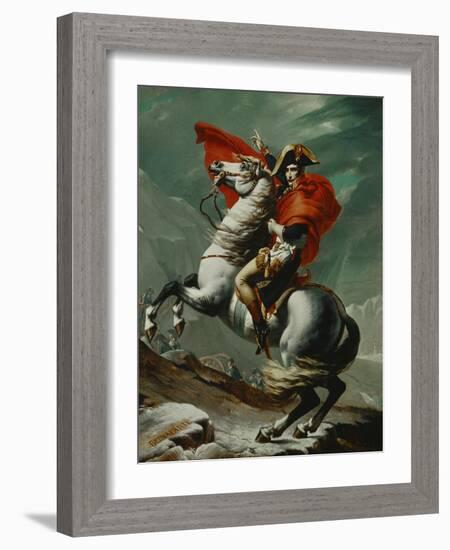 Napoleon (1769-1821) Crossing the Saint Bernhard Pass, 1801/2-Jacques-Louis David-Framed Giclee Print