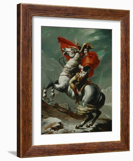 Napoleon (1769-1821) Crossing the Saint Bernhard Pass, 1801/2-Jacques-Louis David-Framed Giclee Print