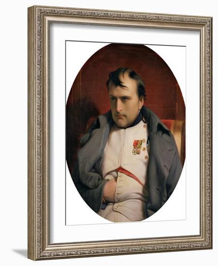 Napoleon (1769-1821) in Fontainebleau, 1846-Hippolyte Delaroche-Framed Giclee Print